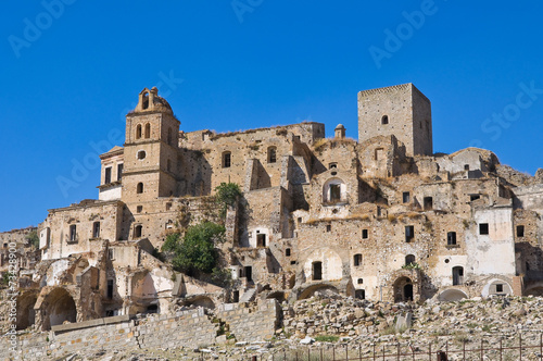 Panoramic view of Craco. Basilicata. Italy.