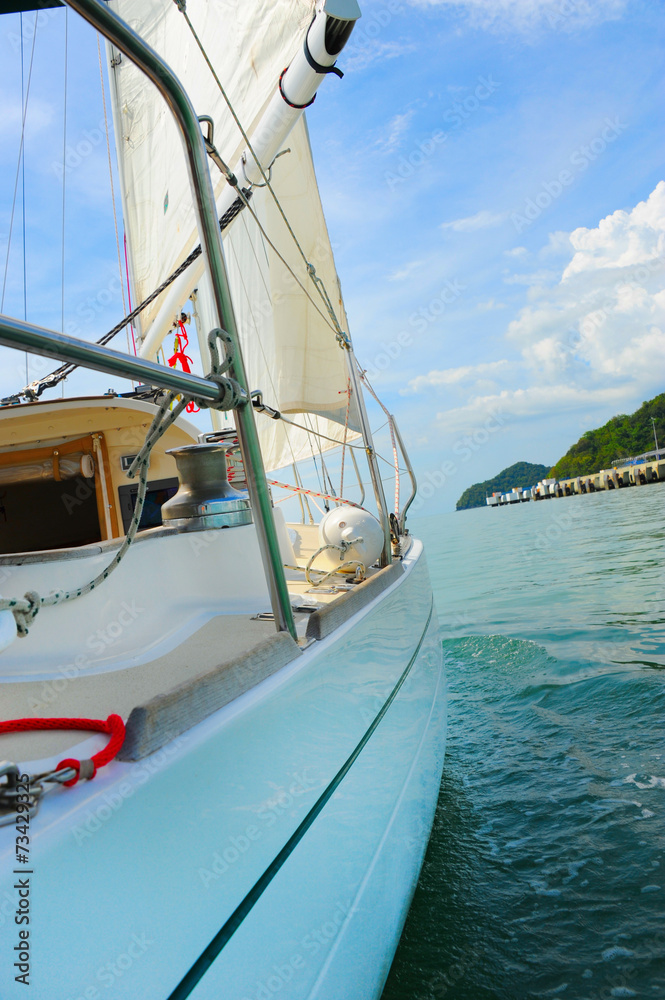 Fototapeta premium Yacht in the open sea