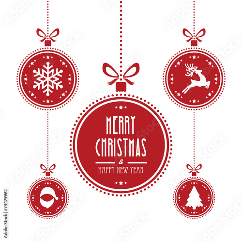 christmas ball red isolated background