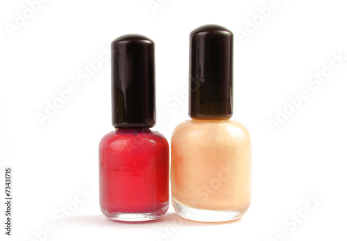 nail polish bottles  isolated on white