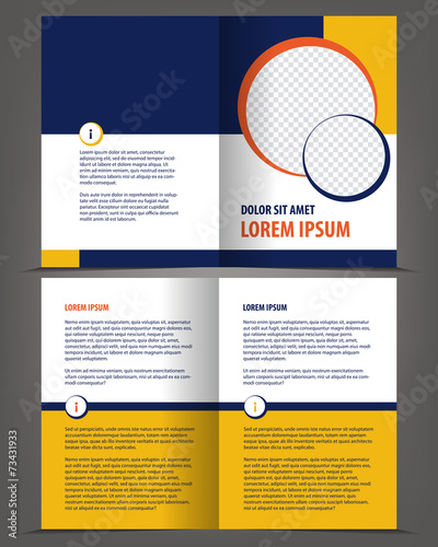 Vector empty bi-fold brochure design print template