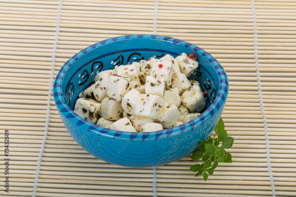 Cheese with spices and oil Cheese with spices and oil
