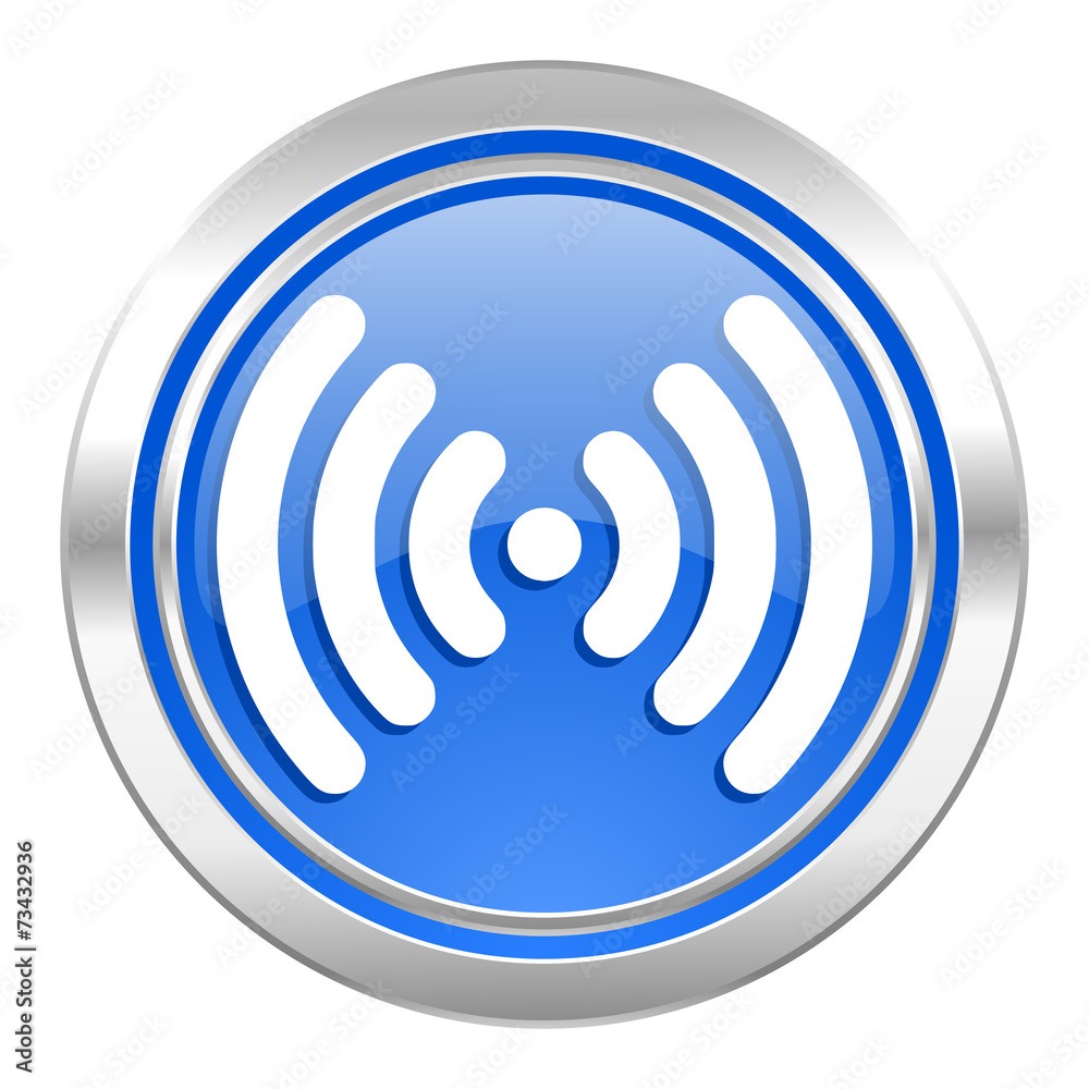 wifi icon, blue button, wireless network sign wifi icon, blue button, wireless network sign