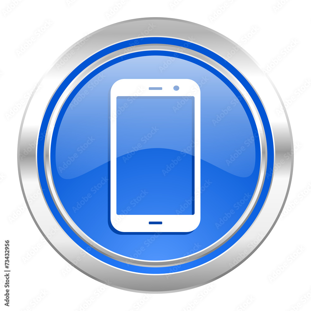 smartphone icon, blue button, phone sign smartphone icon, blue button, phone sign