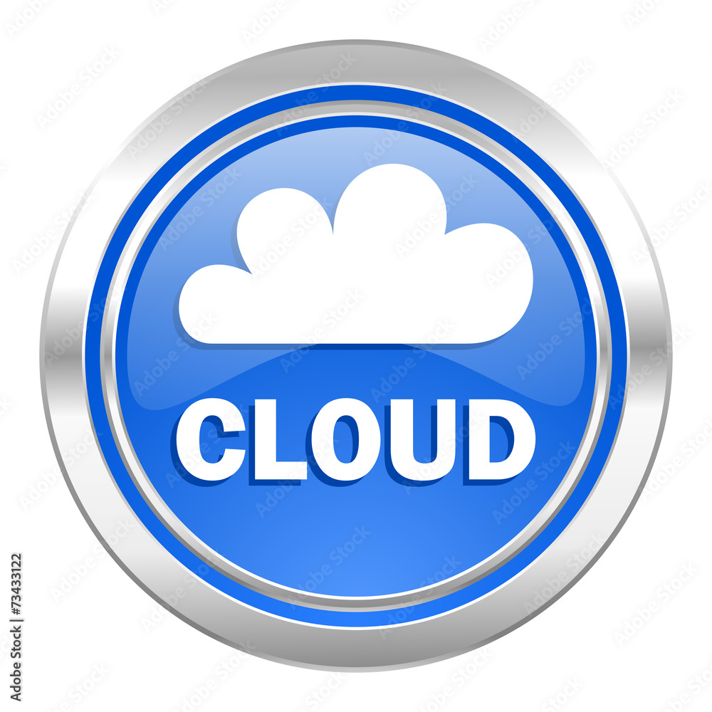 cloud icon, blue button cloud icon, blue button
