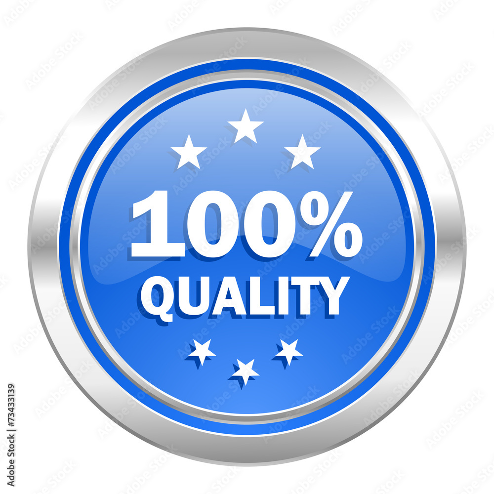 quality icon, blue button quality icon, blue button