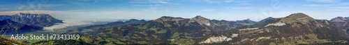 Panorama Salzburger Berge mit Nebel