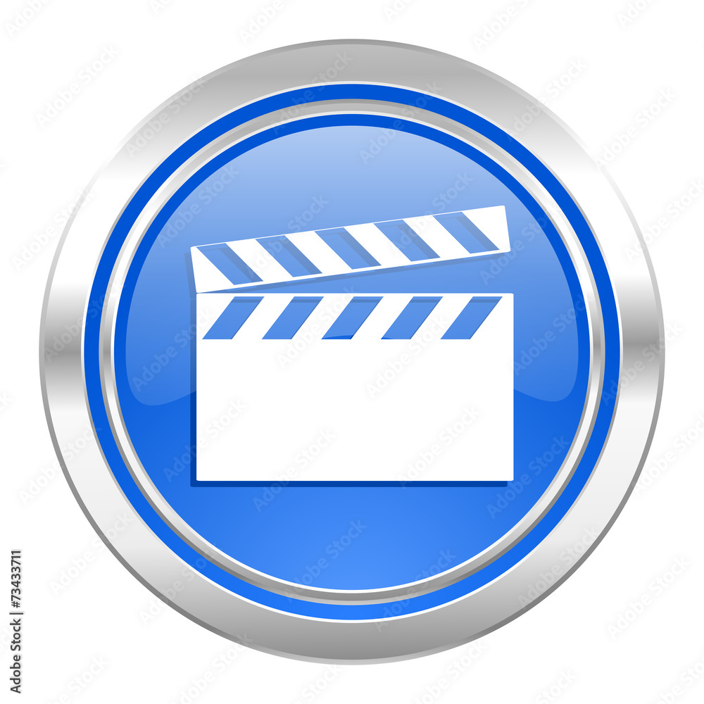 video icon, blue button, cinema sign