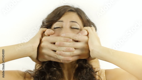 Vintage girl attacked hands long CU CC