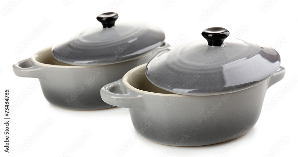 Ceramic pot. soup tureen isolated on white Ceramic pot. soup tureen isolated on white