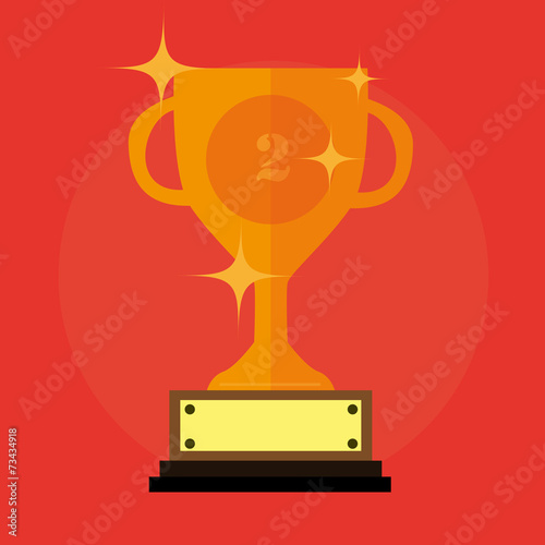 Flat Trophy With Stars And Number Two
