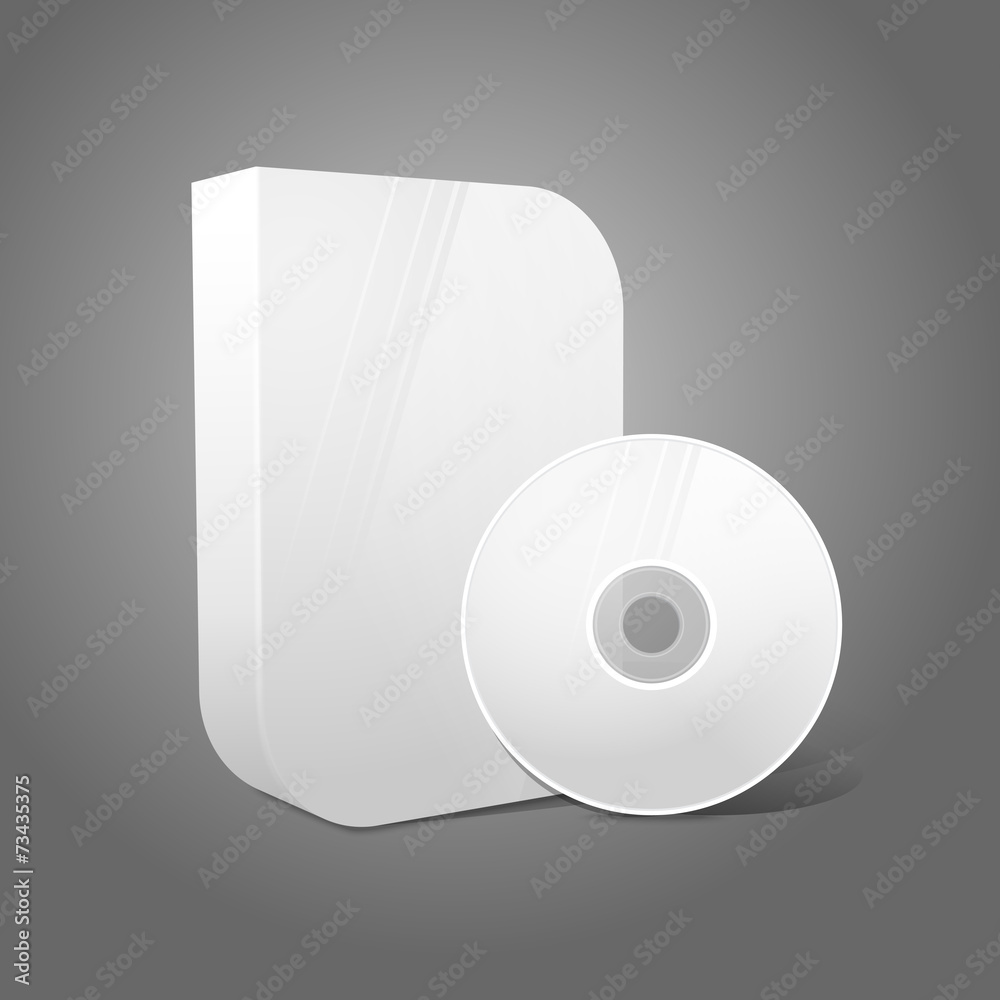 White realistic isolated DVD, CD, Blue-Ray smooth shaped case White realistic isolated DVD, CD, Blue-Ray smooth shaped case