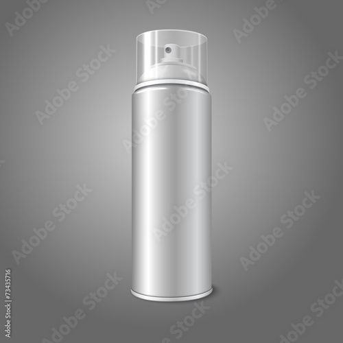 Blank vector aerosol spray metal 3D bottle can with transparent