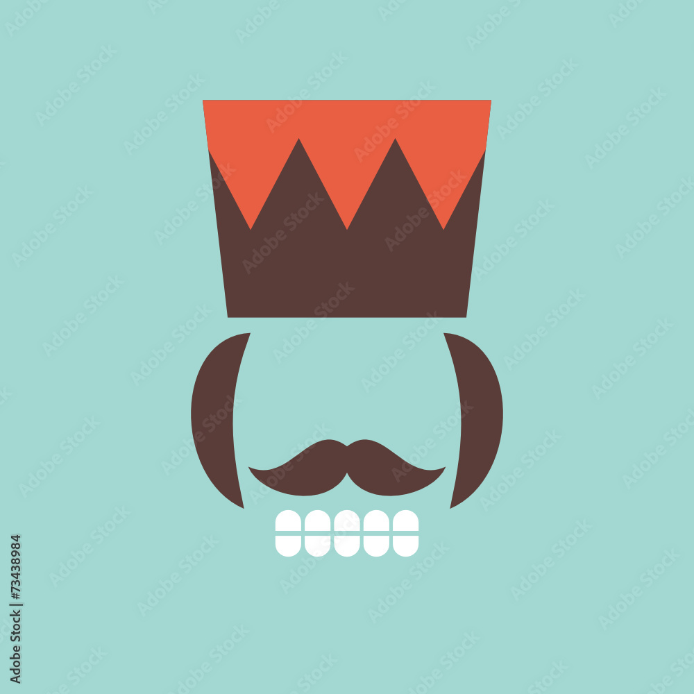 Obraz premium Abstract Christmas Card Nutcracker Retro