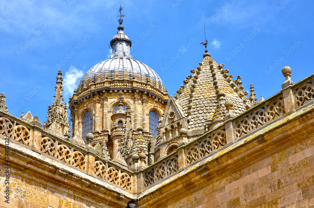 Salamanca, torre del Gallo y cúpula de la catedral nueva
