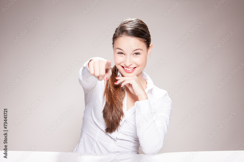 Attractive young woman with brown hair. Attractive young woman with brown hair.