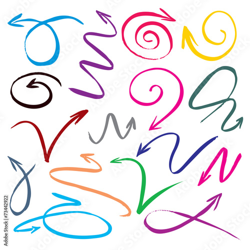 Set of color vector arrows