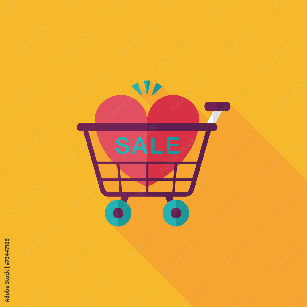 Valentine's Day SALE flat icon with long shadow,eps10 Valentine's Day SALE flat icon with long shadow,eps10