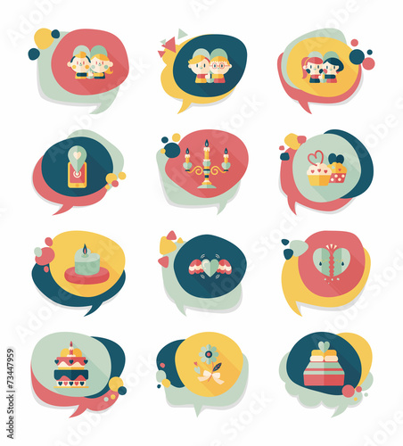 Valentine’s Day speech bubble banner flat design background se