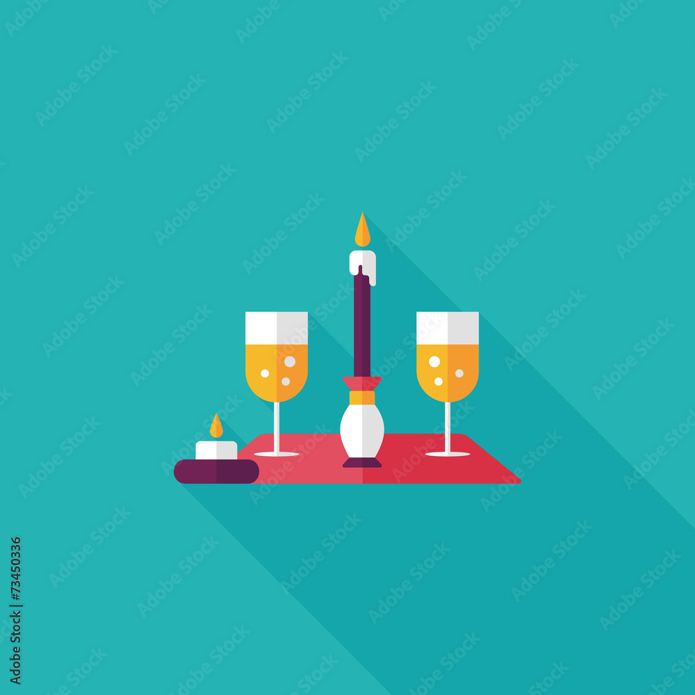 Valentine's day champagne flat icon with long shadow,eps10 Valentine's day champagne flat icon with long shadow,eps10
