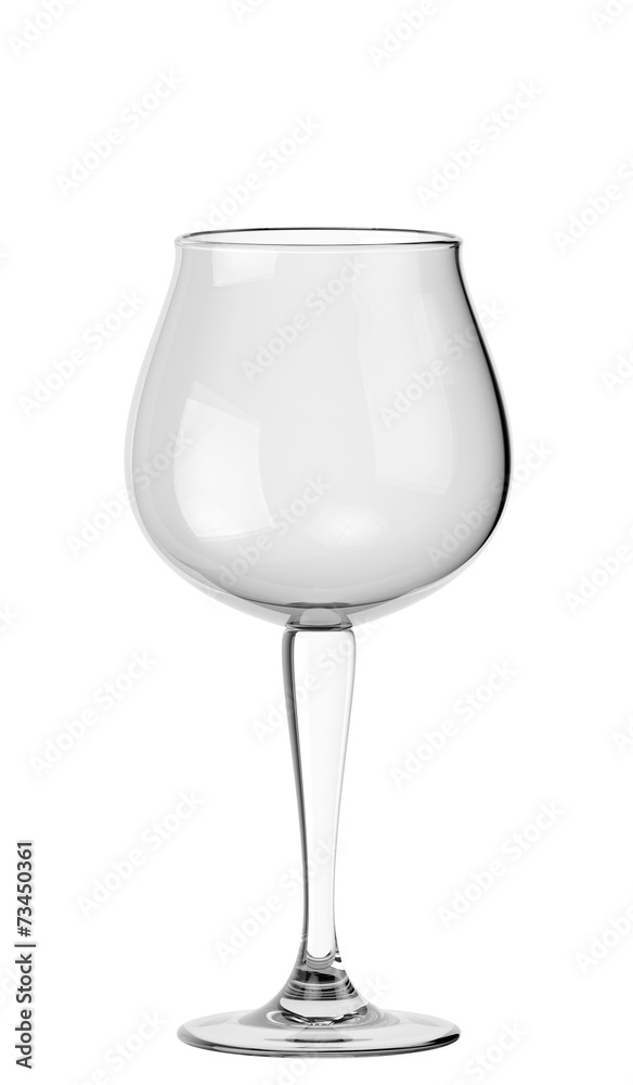 Empty wine glass on white background isolated Empty wine glass on white background isolated