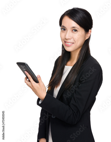 Businesswoman use of cell phone