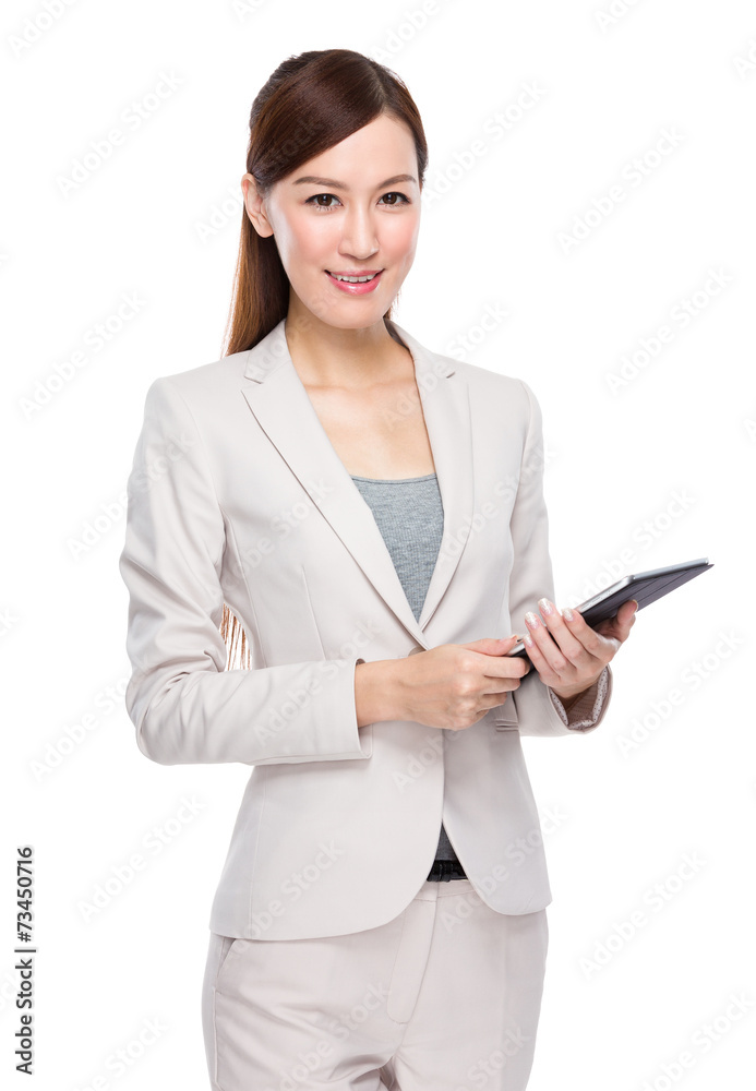 Businesswoman hold with tablet Businesswoman hold with tablet