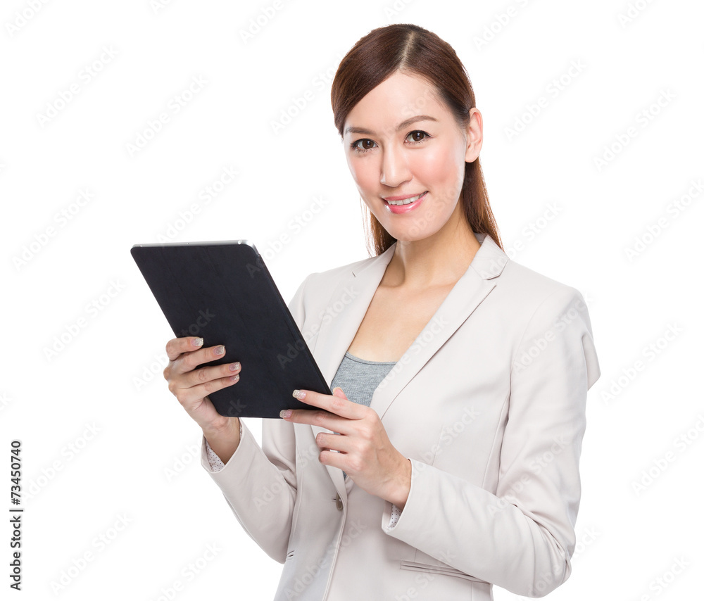 Businesswoman use of digital tablet Businesswoman use of digital tablet