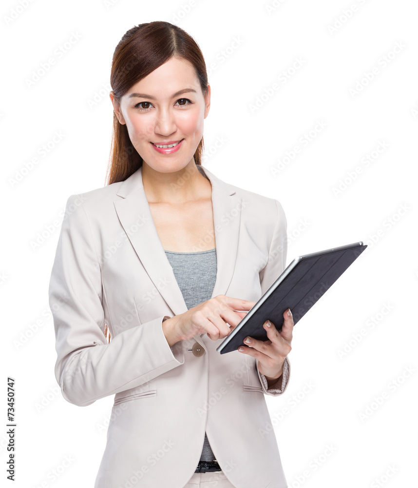 Asian business woman use of tablet Asian business woman use of tablet