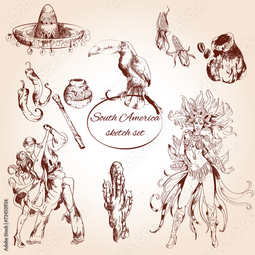South america sketch set