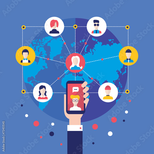 Social network Communication Successful business concept