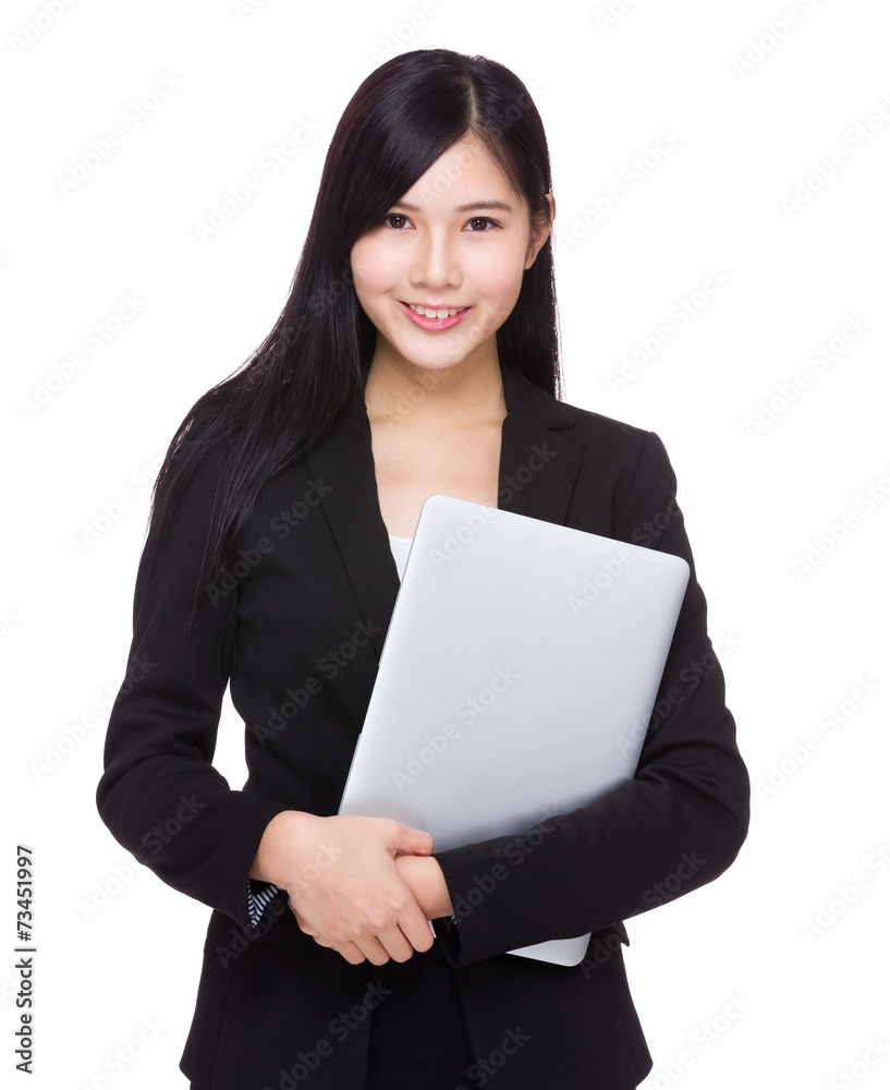 Businesswoman with laptop computer Businesswoman with laptop computer