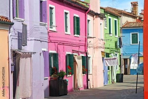 colorful houses on the island of BURANO near Venice in Italy