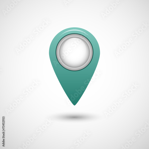 Icon pointer for map turquoise color on a gray background