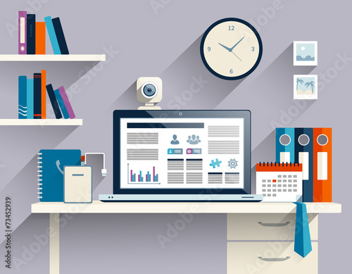 Businessman workplace flat