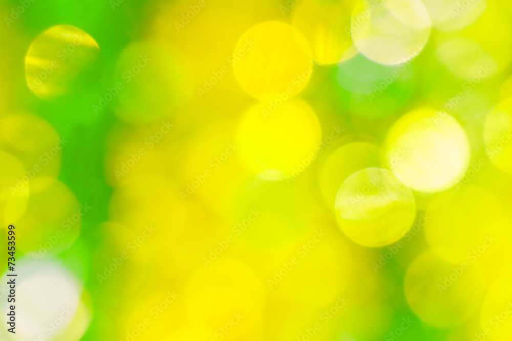 Fototapeta premium Festive green and yellow bokeh
