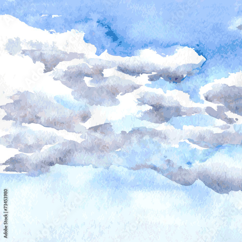 watercolor drawing clouds