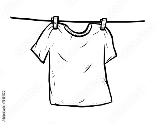 cloth, T-shirt  hang on the rope