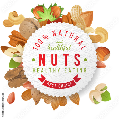 nuts label with type design