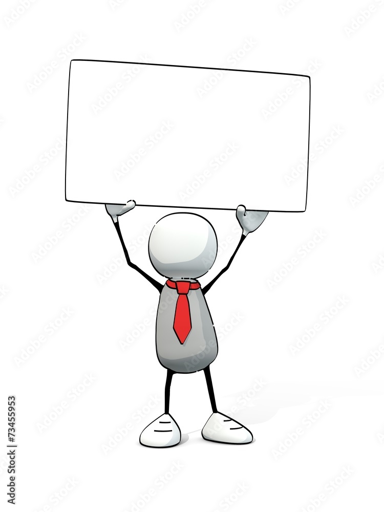 little sketchy man with tie and blank card little sketchy man with tie and blank card