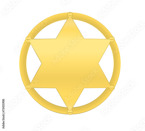 vector golden sheriff star isolated