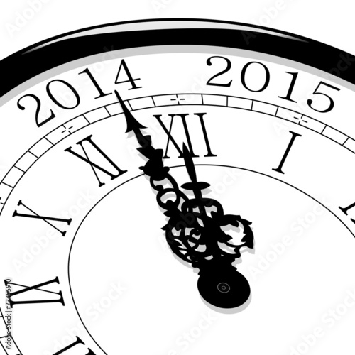 Horloge Nouvel an 2015, minuit en perspective