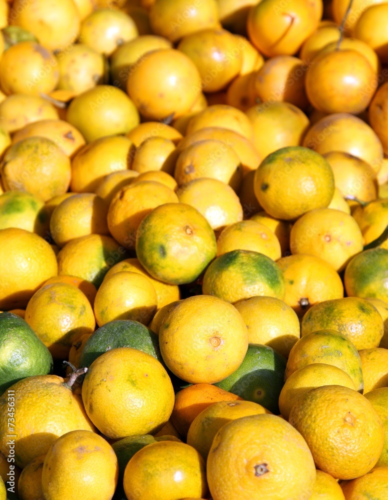 Yellow lemons from Sicily for sale at the local market