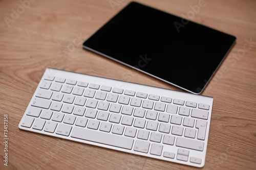 aluminum keyboard with the tablet