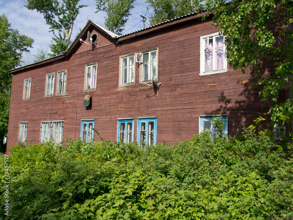 house in the village in summer