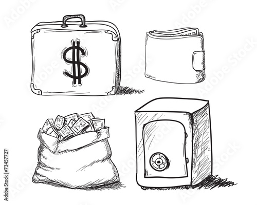 hand drawn business icons