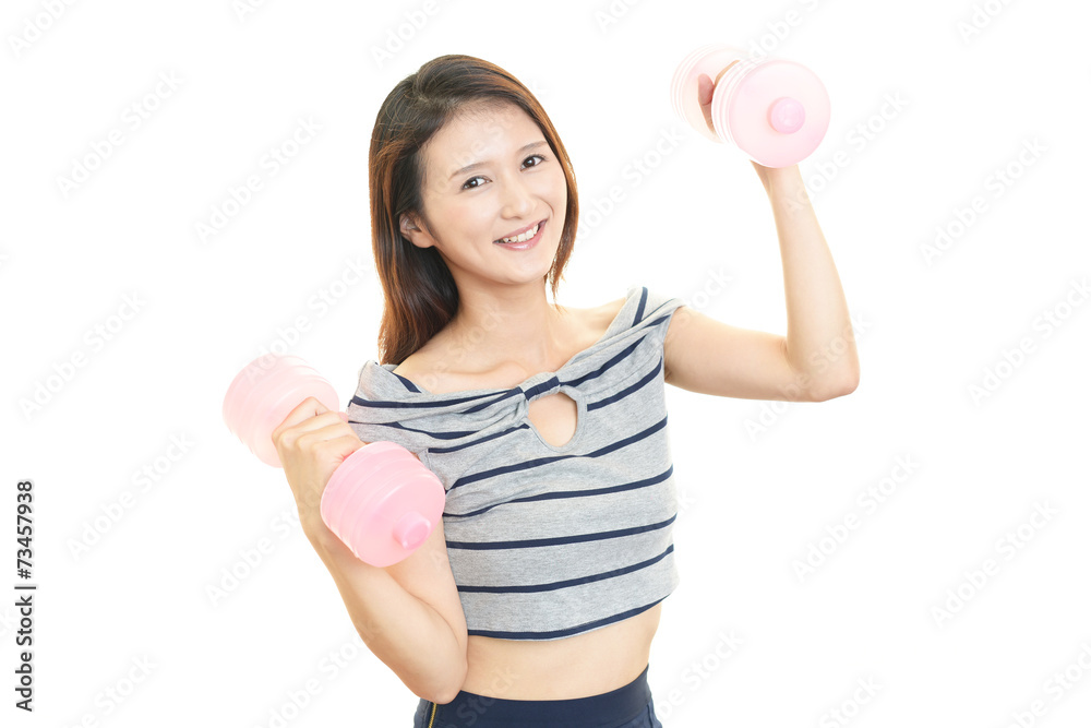 エクササイズをする女性 エクササイズをする女性