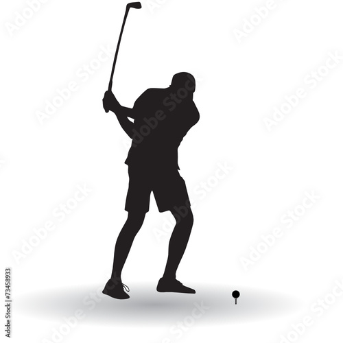 golfer takes a shot