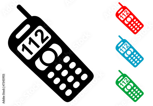 Pictograma llamada 112 con varios colores