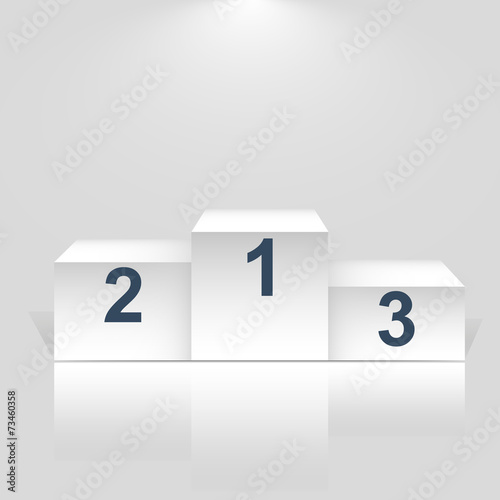 Winner podium with number on white - Vector